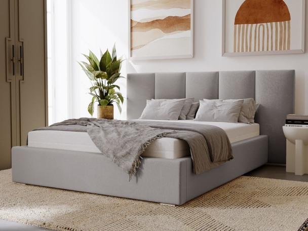 Tweepersoonsbed met Opbergruimte en lattenbodem 120x200 Lizbona Grijs