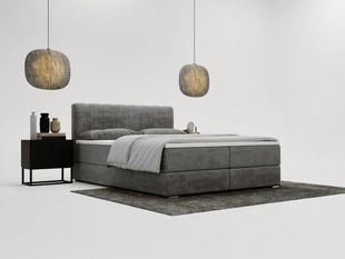 Boxspring met Opbergruimte 180x200 Forte Grijs
