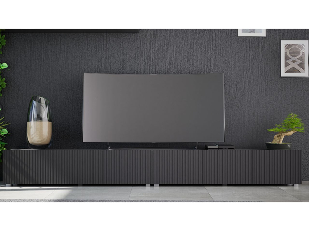 Set tv-meubels met deuren 300 cm Kioto Zwart