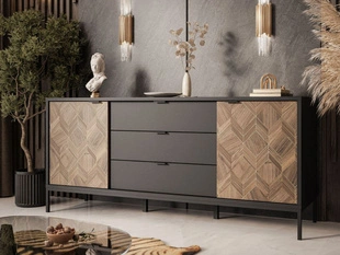 Dressoir met Deuren en Lades Tavio Zwart