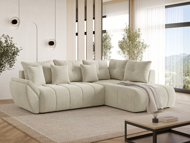 Hoekbank Universeel met Slaapfunctie en Opbergruimte Genoa Beige