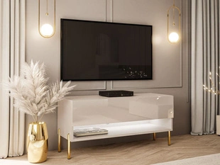 Tv-meubel 90 cm op rechte poten met ledverlichting Aurelie Kashmir glans