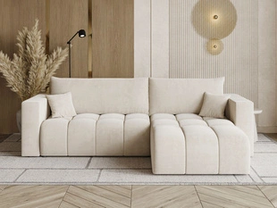 Hoekbank met Slaapfunctie en Opbergruimte Neva Beige