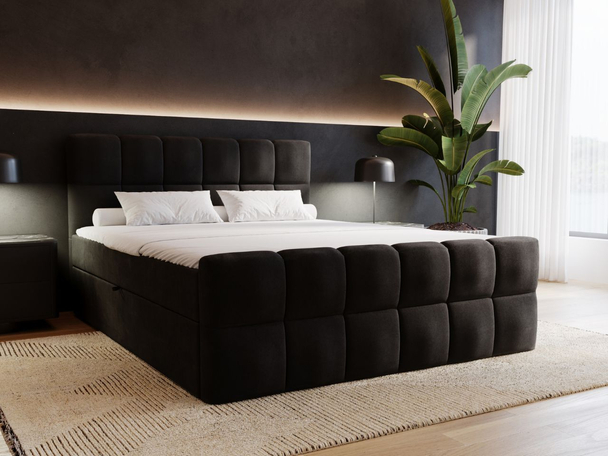 Boxspring met Opbergruimte 180x200 Alicante Zwart