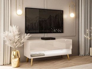 TV-meubel 90 cm voor de woonkamer met ledverlichting Aurelie Kashmir glans