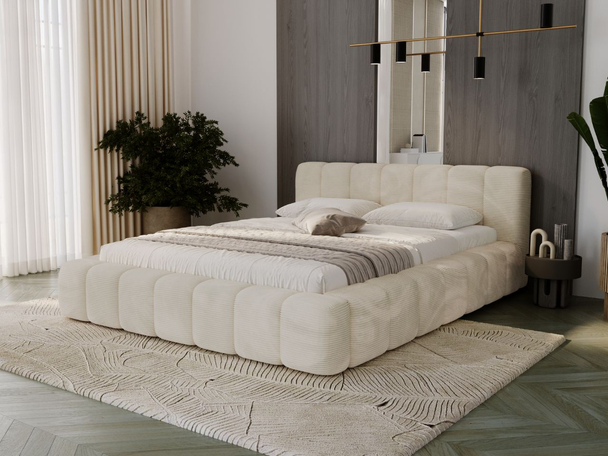 Bed met Opbergruimte en lattenbodem 180x200 Ibiza Crème