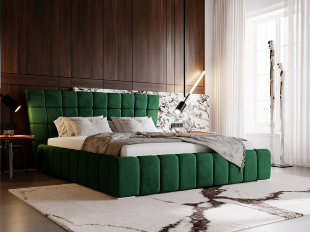 Tweepersoonsbed met Opbergruimte en lattenbodem 120x200 Paris Groen
