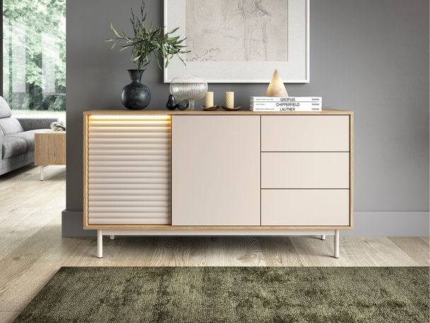 Dressoir met Deuren en Lades Rapallo Kashmir, Eiken Geolied
